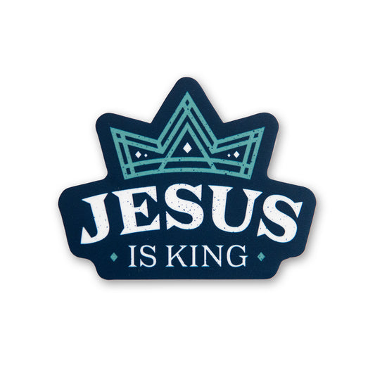 Jesus is King Crown Christian Sticker
